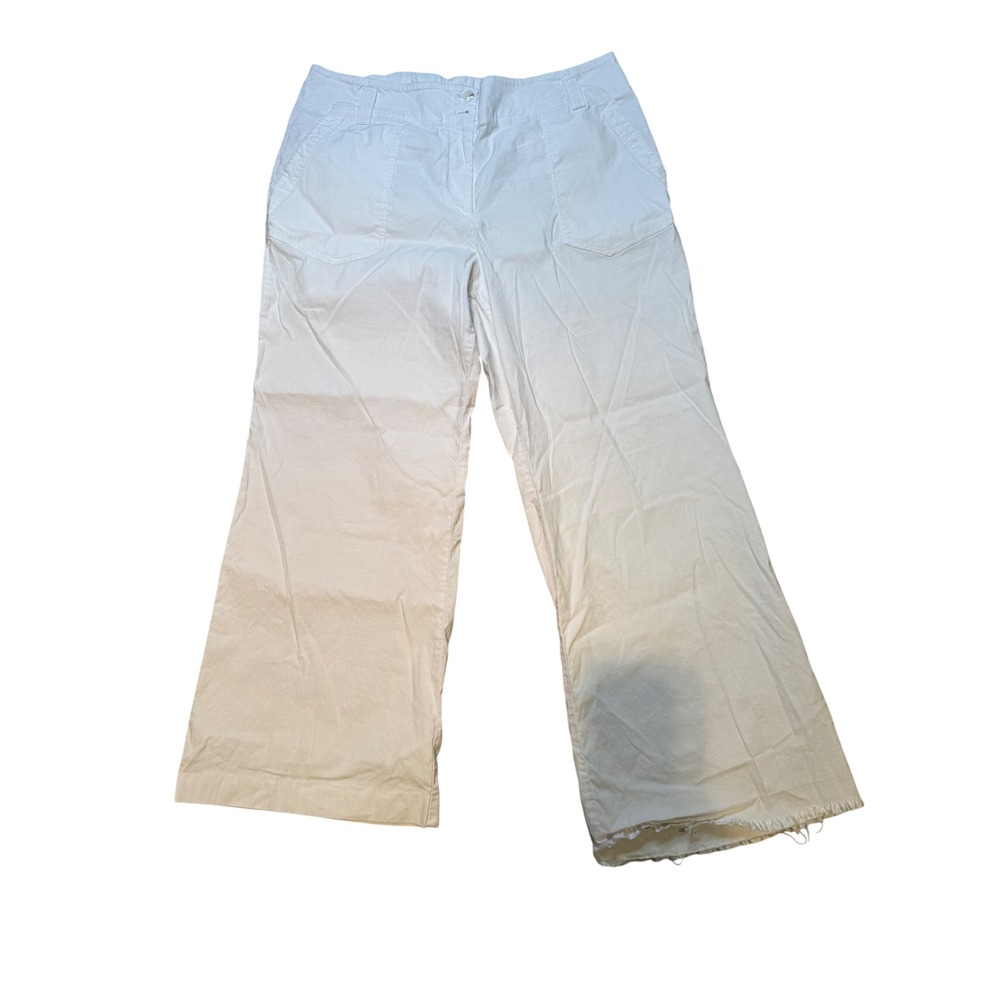 Maeve Anthropologie Wide Leg Crop Pants Cream White Size‎ 2W